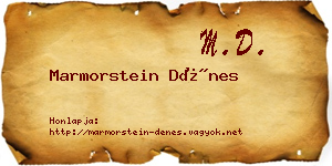 Marmorstein Dénes névjegykártya